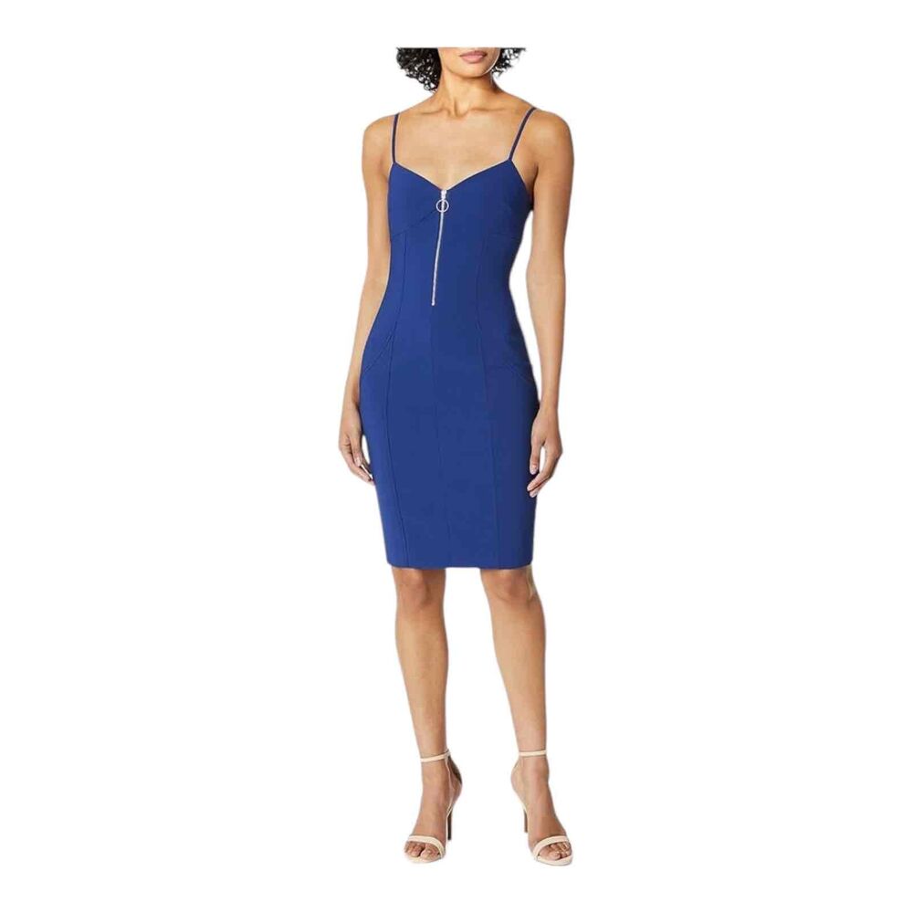 Likely Blue Bodycon‎ Jaden Dress Spaghetti Straps Front Zipper Womens Size 0 New